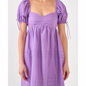 English Factory Lilac Puff-Sleeve Midi Dress